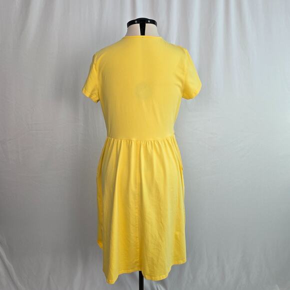Ouges Wrap Midi Dress Women's XXL Yellow V-Neck Short Sleeve NWOT - Picture 13 of 14